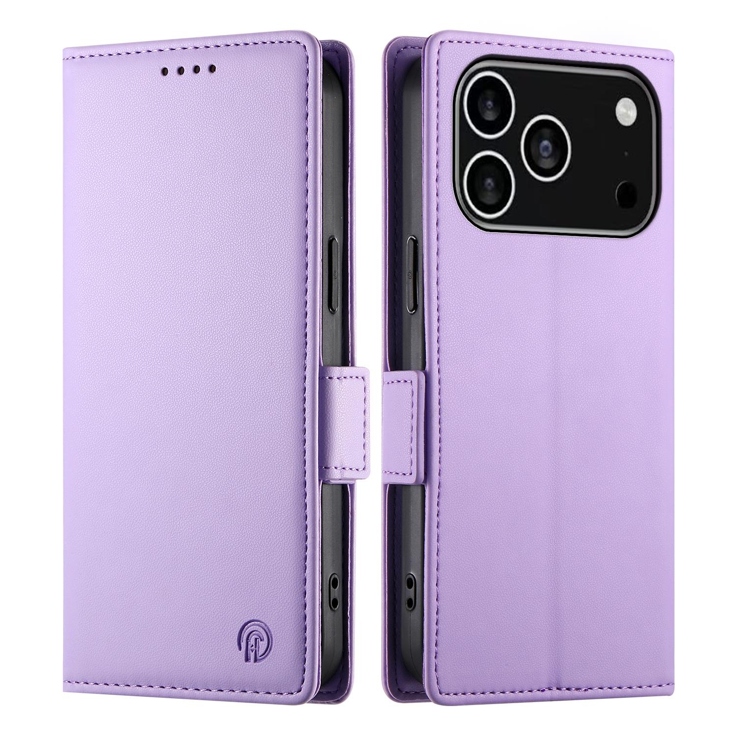 

Чехол-подставка для iPhone 17 Pro, кошелек из искусственной кожи, чехол для телефона Purple