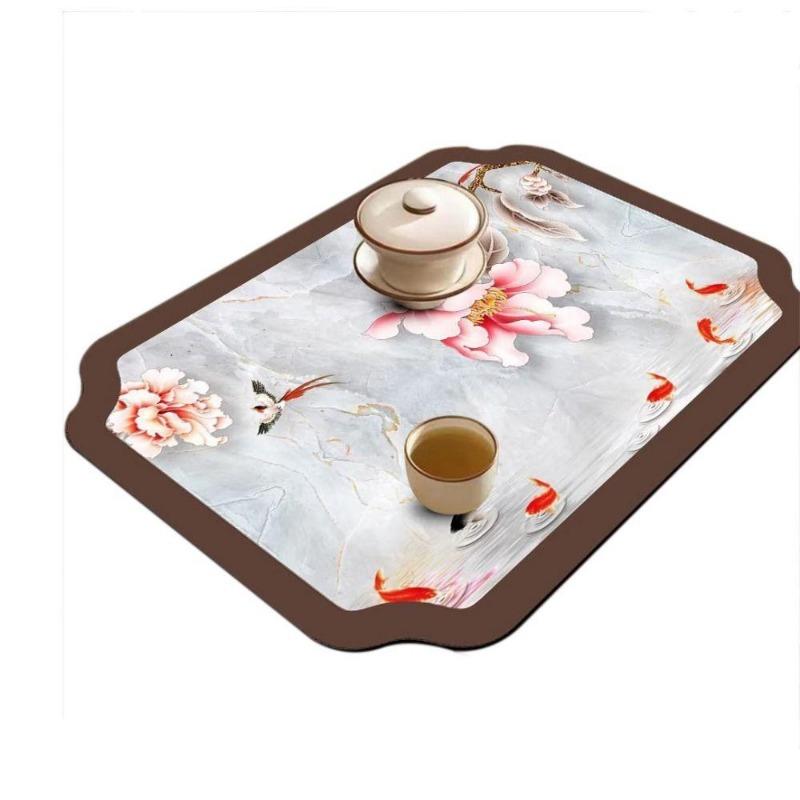 Heat Resistant Non-Slip Quick Dry Drain Mat Dish Drying Mat Diatom Mud Tableware Pad Absorbent