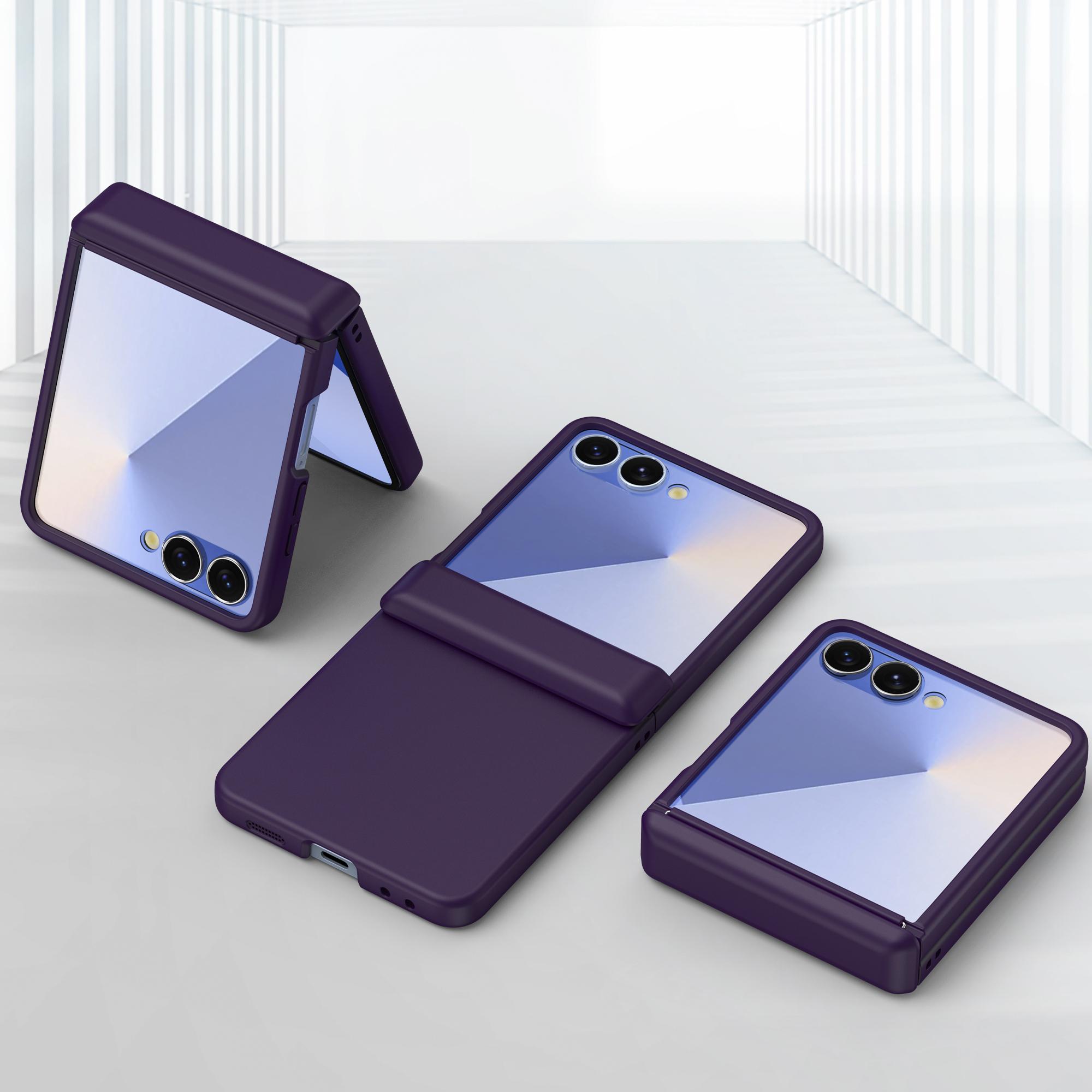 

Чехол из ТПУ для Samsung Galaxy Z Flip 7 FE 6 5 4 3 Flip7 Flip6 Flip5 Flip5 5G Защитная крышка для шарнира Galaxy Z Flip6 темно-фиолетового