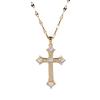 Stainless steel micro-inlaid large diamond cross necklace for women
