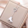 Collana Ciondolo Pattini da Ghiaccio Smaltati per Donne Uomini Strass Scarpe da Pattinaggio Bianche Collane Gioielli Sportivi Regalo