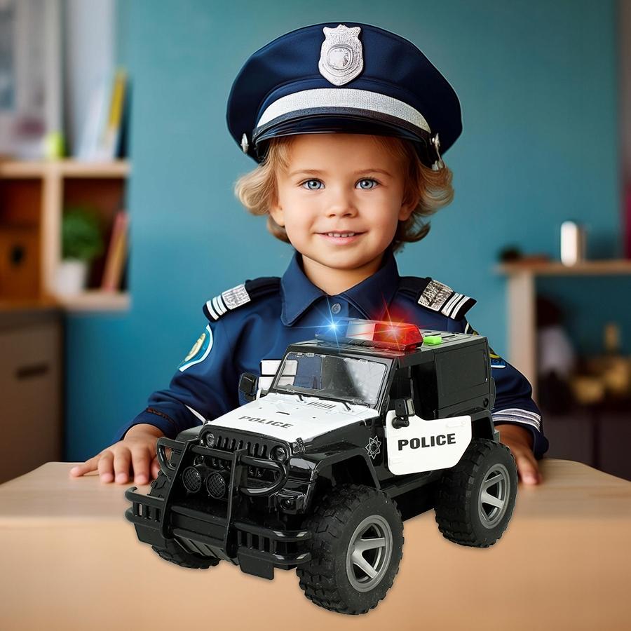 [PACZB][5] Police Jeep Car with Motor, Sound, LED Lights Z1104