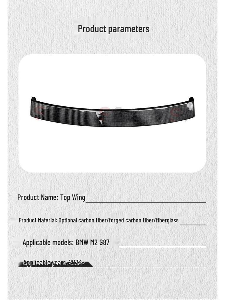 BMW M2 G87 Carbon Fiber Roof Spoiler: Rear Window Wing Mod Exterior Accessories