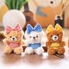Bear Plush Bowknot Keychain Bag Pendant Animal Doll Toys Keyring Kids Gifts
