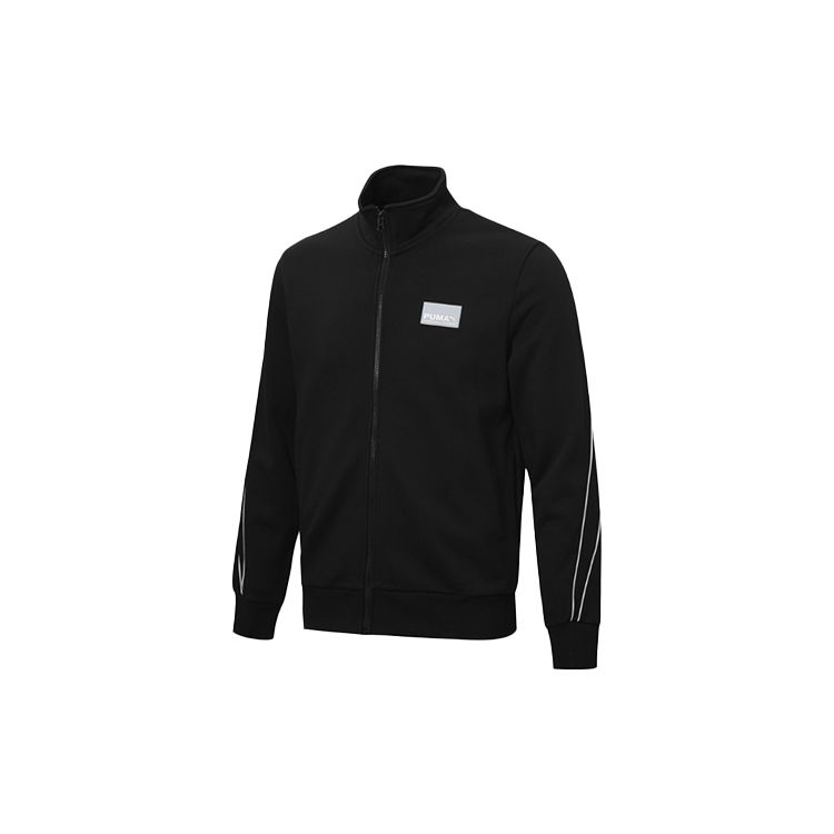 Puma Knitted Full-Zip Stand Collar Jacket Men jackets Black 530023-01