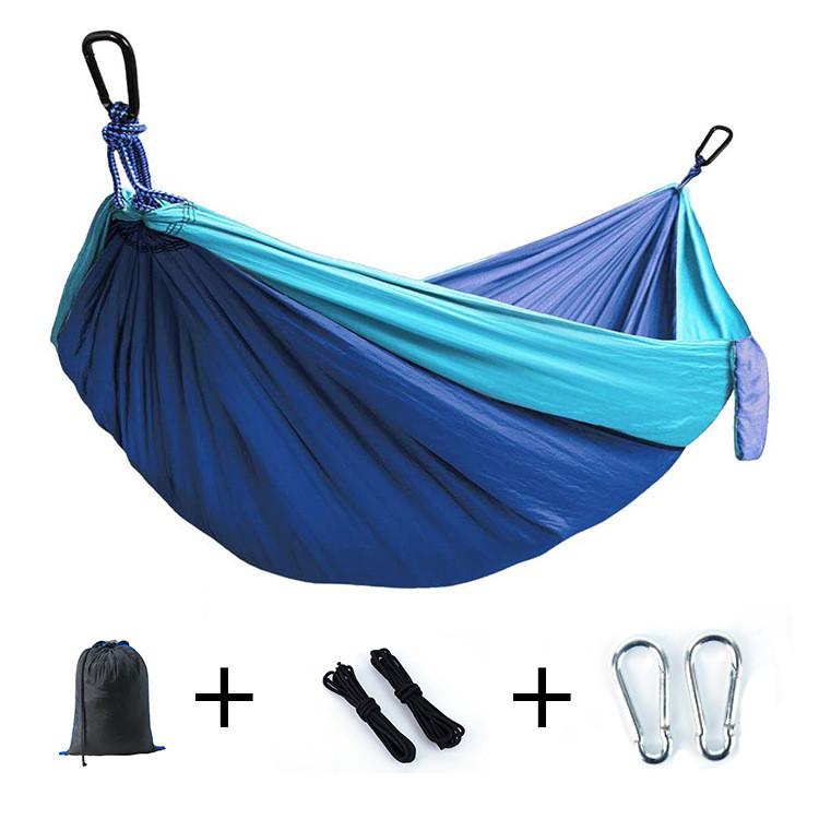 Double Nylon Hammock With Parachute Fabric For Outdoor Camping And Portable Use