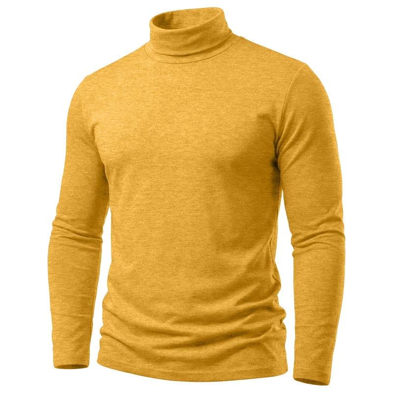 Men Turtleneck Solid Heather Slim Fit Long Sleeve Basic Thermal Shirt