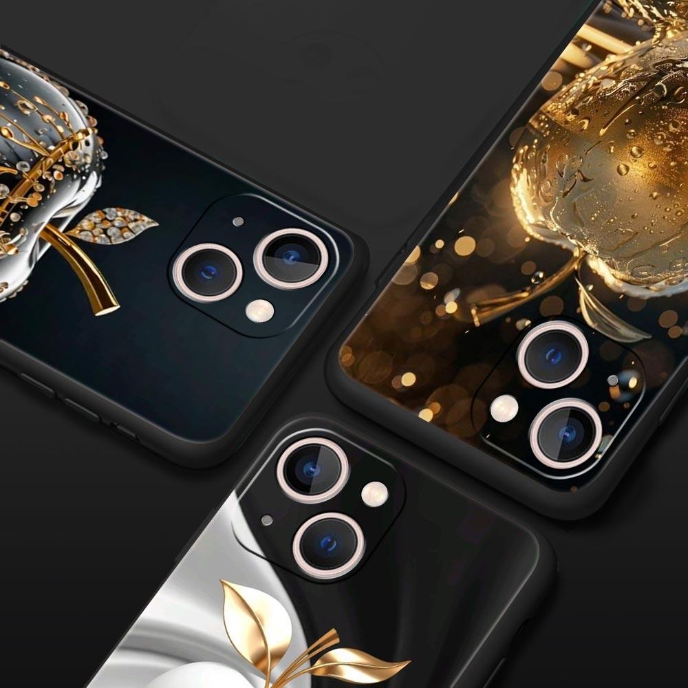 Happy Black Apple Phone Case Cover for iPhone 17 16 15 14 13 12 Pro Max 11 Pro Max 17 AIR Plus Shockproof Soft TPU Shell Fundas