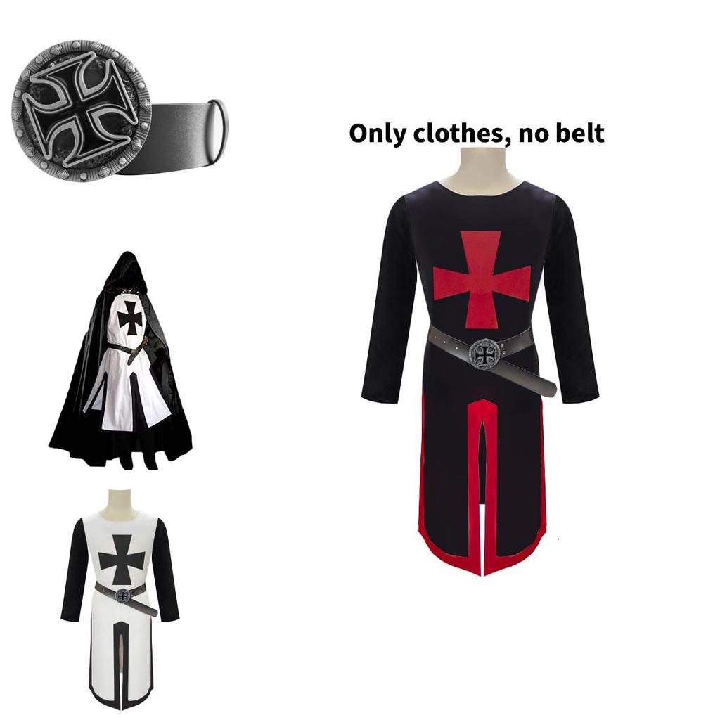 Knights Templar Costume For Stage Performance With Digital Print Cotton Blend For Adults