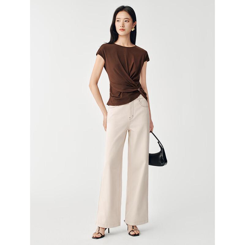 JUZUI Elegant Twist-Knot Lyocell Blend Top