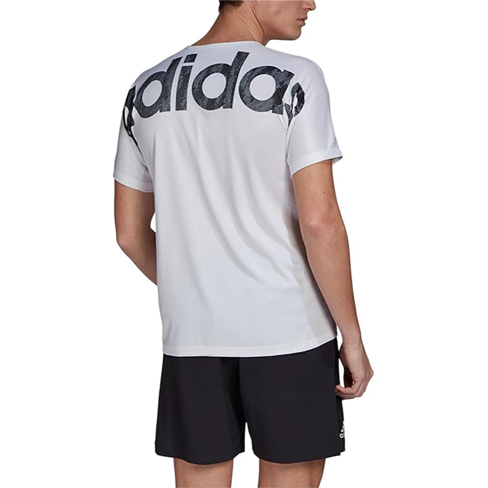 Adidas Moisture Wicking Quick Dry Lightweight Breathable Crew Neck Short Sleeve T-Shirt Men Tops White GK4320