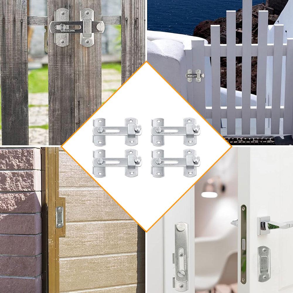 16Pcs Gate Latches Stainless Steel Door Buckle Anti-Theft Door Bolt Safety Door Lock for Barn Door Window Cabinet
