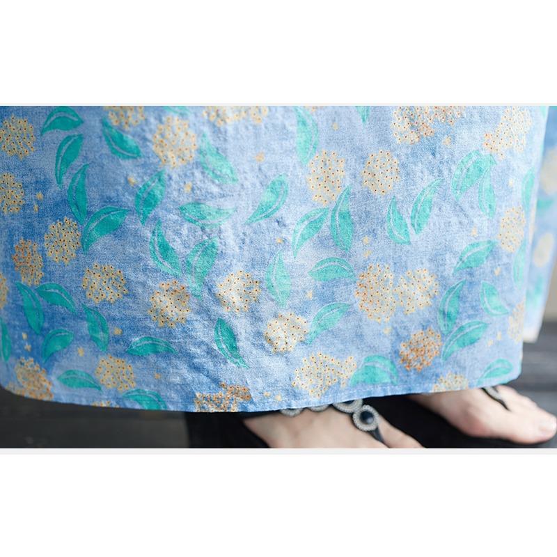 DIMANAF 2024 Plus Size Summer Women Beach Dress Basic Floral Print Loose Style Vintage Long Holiday Dresses