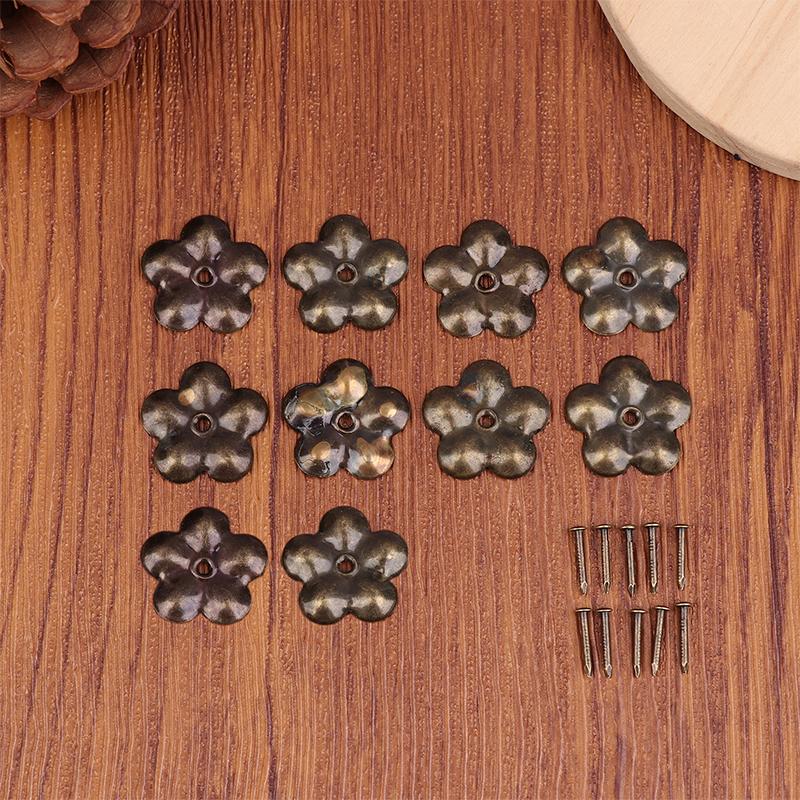 

10Pcs Wooden Box Corner Antique Brass Upholstery Decorative For Jewelry Chest Gift Wine Case Protectors Hardware 9mm