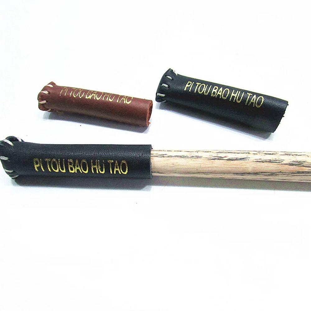 1Pcs Leather Snooker Cue Tip Cover Dustproof Snooker Pool Pole Cover  Table Game Accessories