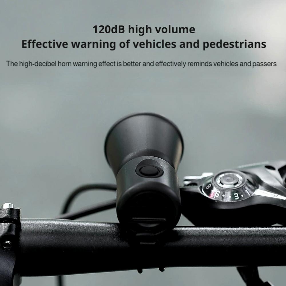 Electric Bike Horn 120dB Adults Kids Bike Horn Alarm Waterproof Electronic Bicycle Horns for Handlebars Ebike Scooter Horn