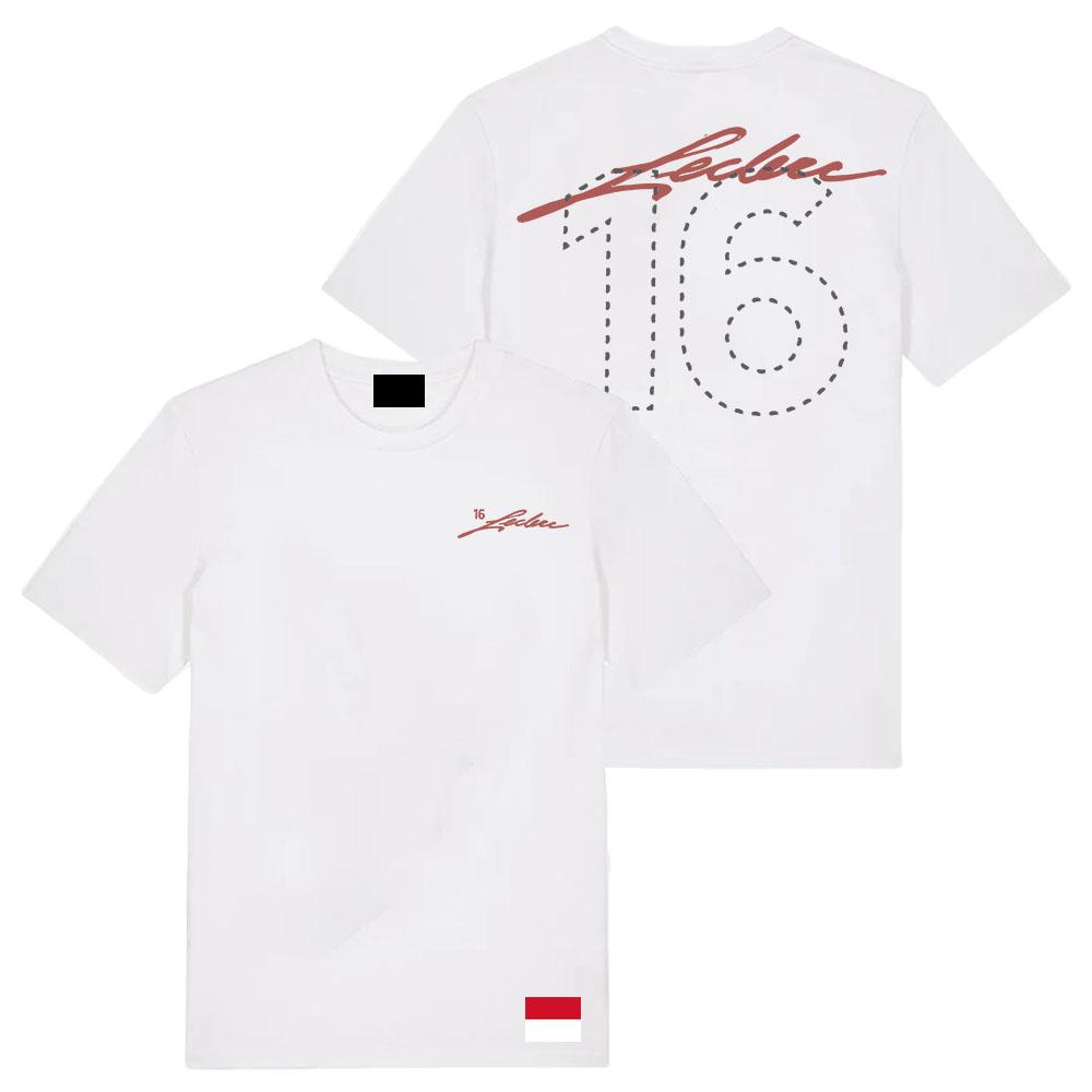 חולצת טי SIGNATURE TEE Charles No.16 Leclerc חולצת טריקו צווארון עגול חולצות טי קיץ שרוול קצר עיצוב אופנתי הדפסה גרפית מרצ' בגדים