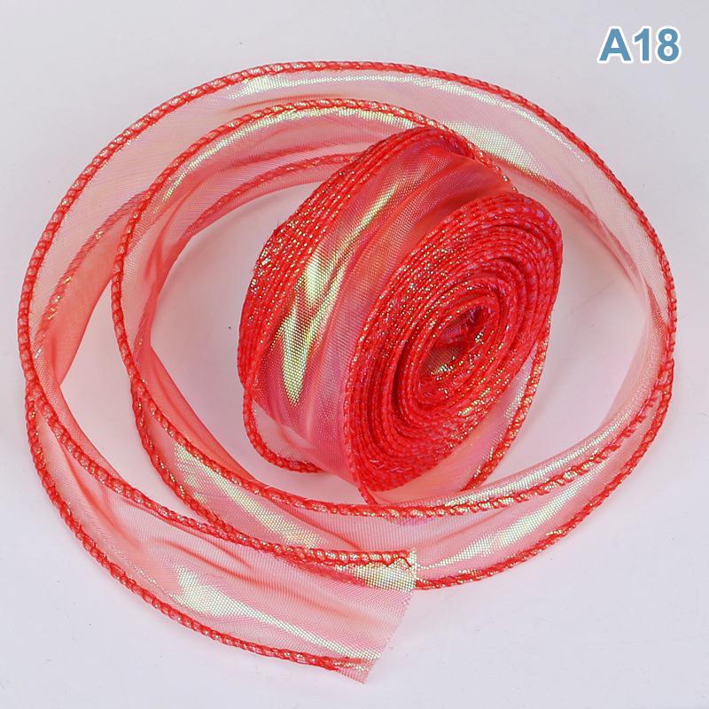 Fishtail Organza Ribbon 4Cm Reflective Iridescent Wavy Edge Ribbon For For Flower Bouquet Gifts Packaging Wedding Decorations