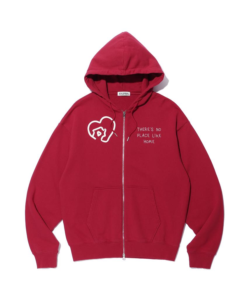 Youhee Home Graphic Hood Zip-Up Red