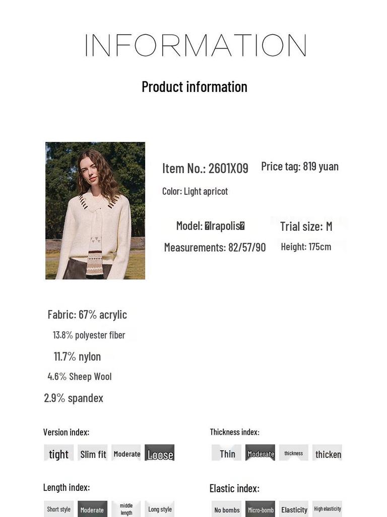 Betu Women's Scarf Collar Knit Top