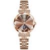 Rose Gold Crystal Women's Watch Waterproof Stainless Steel Elegant Business Style Cute Gift for Her