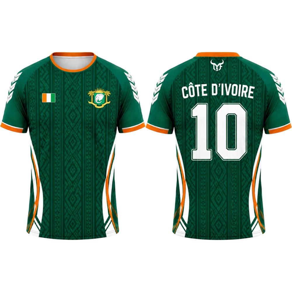 2026 New Cote D'Ivoire Flag Print Jersey T-shirt Breathable Outdoor Sports Football Tee Men's And