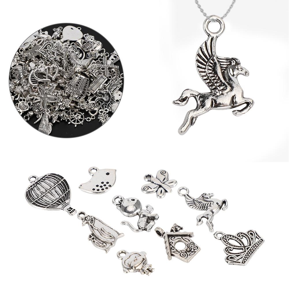 DIY Craft Pendant Accessories Deep Silver Cupronickel for Bracelet Making (100pcs styles)