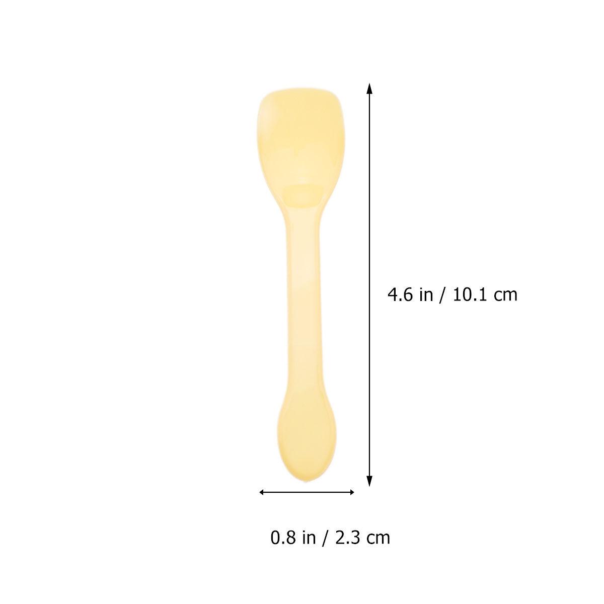 

100Pcs Plastic Spoons Disposable Clear Mini Spoons for Ice Cream Dessert Pudding Appetizer Food-Grade Safe Thicken Handle жовтий