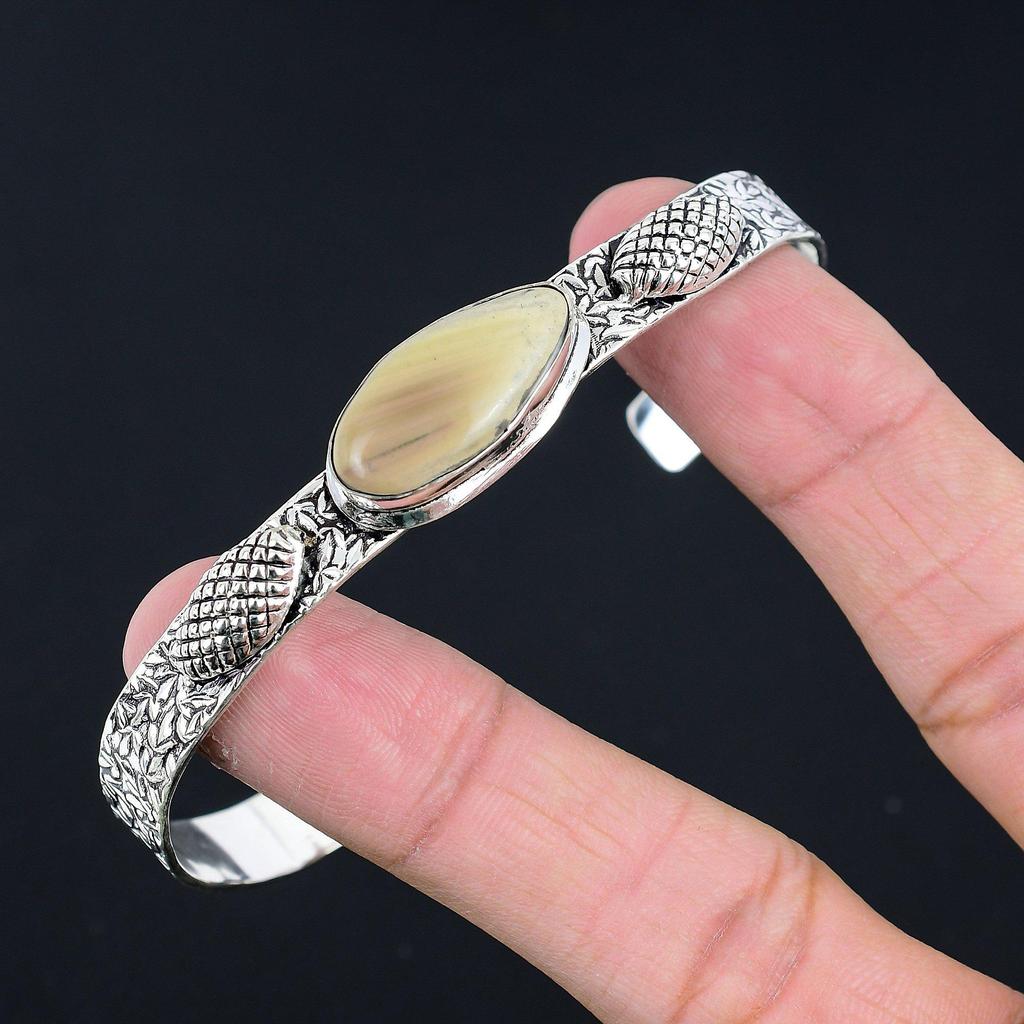 Daughters Day Sale Imperial Jasper Gemstone Bangle Jewelry 925 Sterling Silver