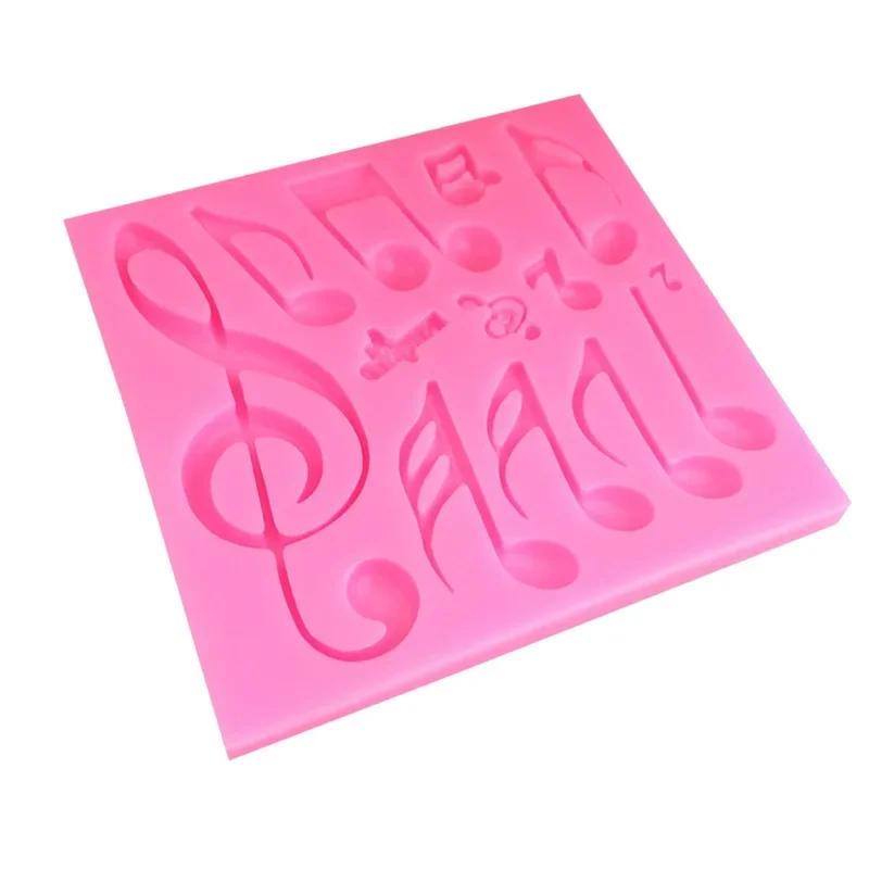 New Music Symbol Shape Silicone Molds Musical Fondant Cake Decorating Tools Polymer Clay Moulds Wholesale