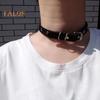 Men Necklace Vintage Punk Style Adjustable Faux Leather Solid Color Bukle Pin Neck Belt Party Club Choker Adult Jewelry
