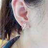 Exquisite Pure 585 Purple Gold Russian Color Gold Zircon Earrings Fashion Luxury Temperament Rose Gold Ear Jewelry