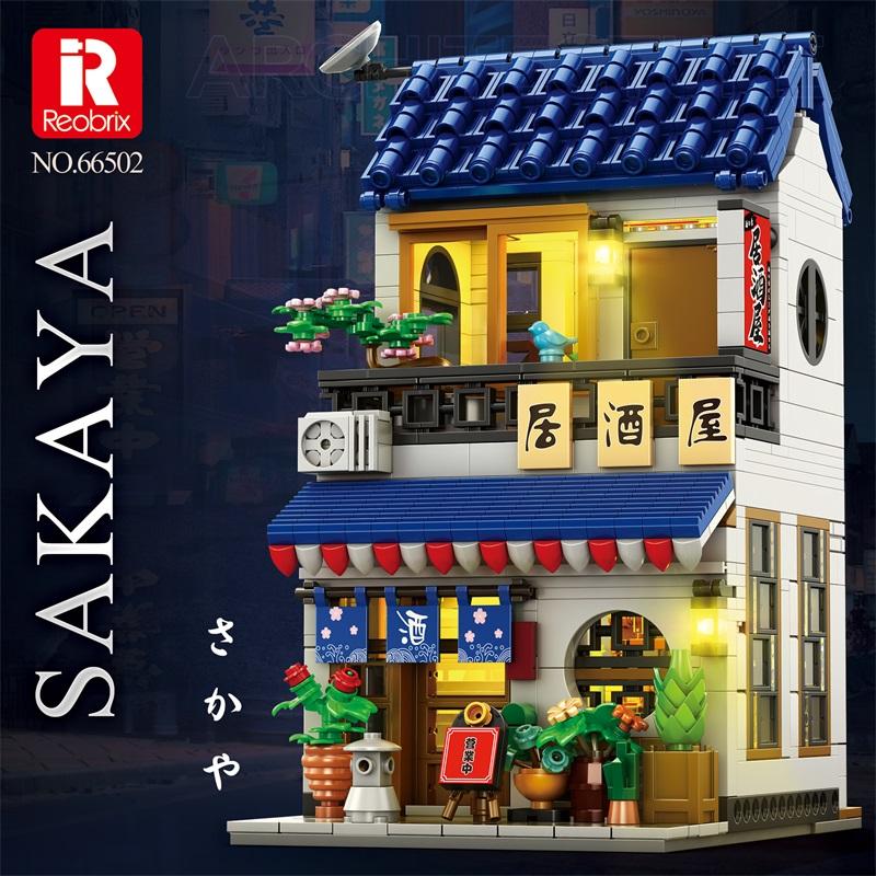 1130PCS Japanese Izakaya Building Blocks City Streetview Model Bricks Desktop Decoration Kids DIY Educational Toys Holiday Gifts