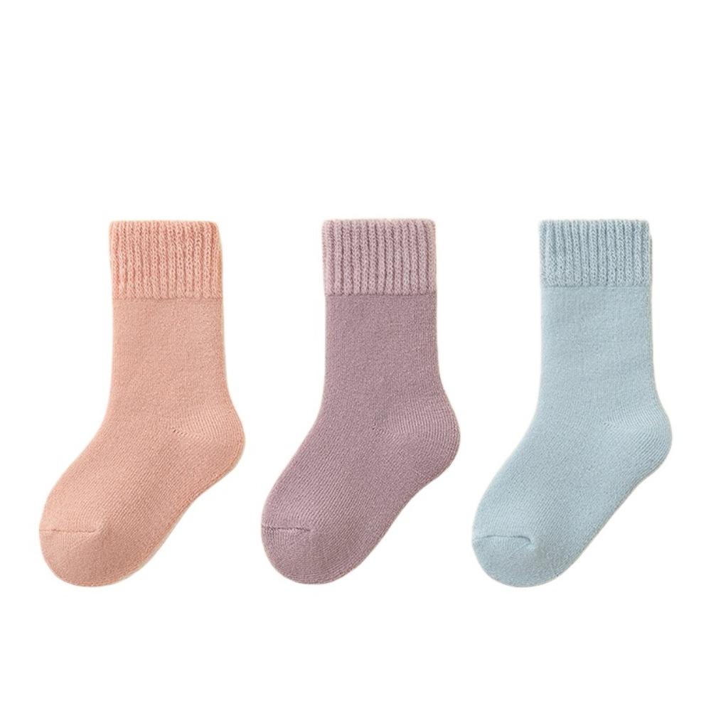 3 Pairs Children's Winter Socks Plush Warm Thermal Terry Socks New Wool Socks  for Toddlers