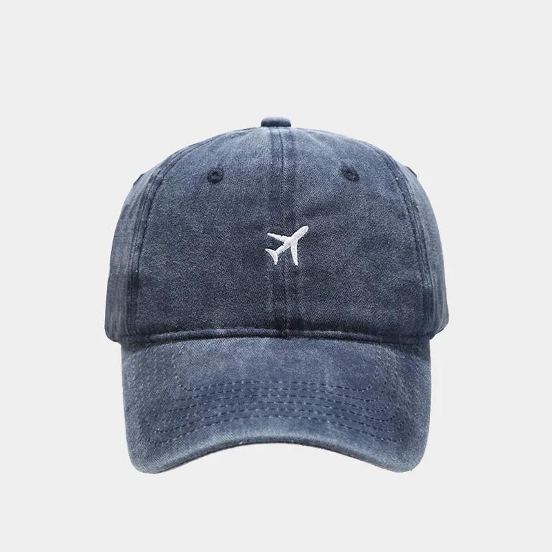 

Adjustable Airplane Embroidery Cotton Baseball Caps Unisex Gorras WoUnisex Retro Retro Solid Color Trucker Hats Breathable Sun Hat Adjustable