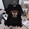 Plus Size V-Neck Slimming Short-Sleeve Mid-Length Women's T-Shirt (200/300/350 Jin)