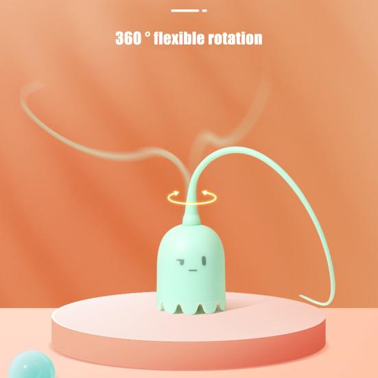 Swinging Tail Cat Toy 2-in-1 Automatic Silicone Tail Cat Teaser Toy Cat Wand Toy Rechargeable Interactive Cat Toy for Indoor Cat