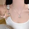Light Luxury  Long Stainless Steel Chain Saturn Pendant Necklace Sweater Chain For Women Elegant Gifts