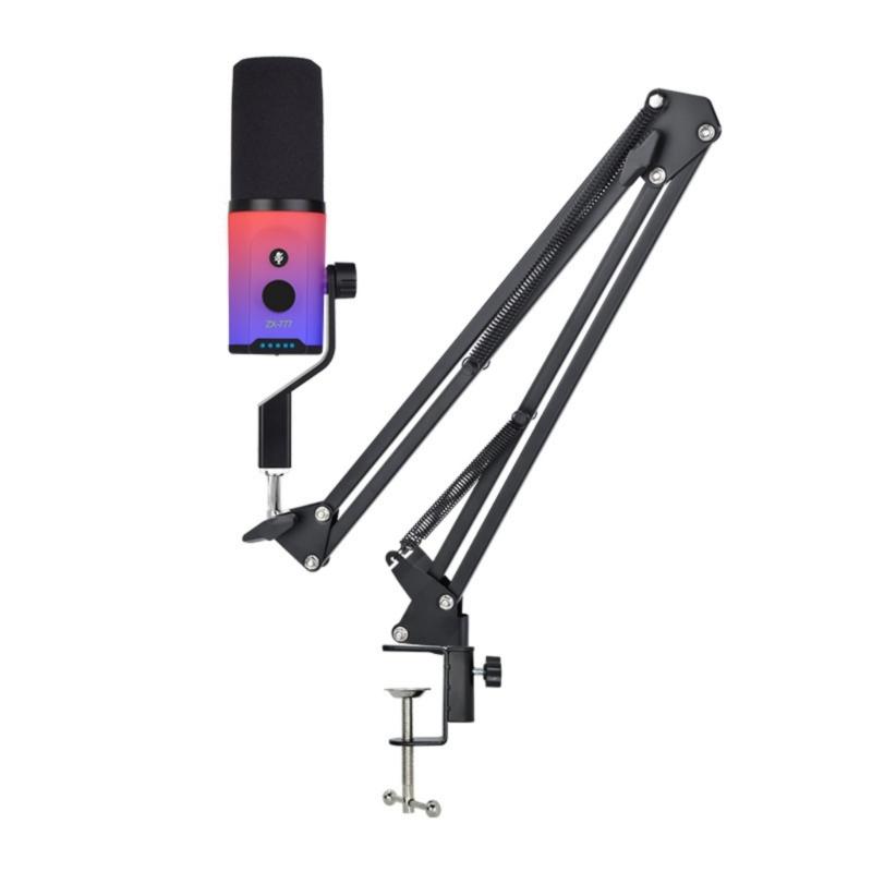 Clear USB Condenser Microphone With Color Light Effects Noise Cancellation For Streaming Podcasts PC Recording