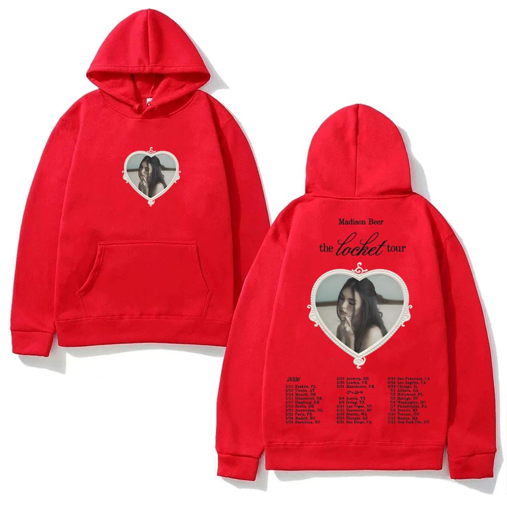 Madison Beer The Locket Tour 2026 Hooded Casual Fleece Sweatshirt Harajuku High Quality Autumn/Winter Comfortable Anime Hoodie Couple Matching Outfit