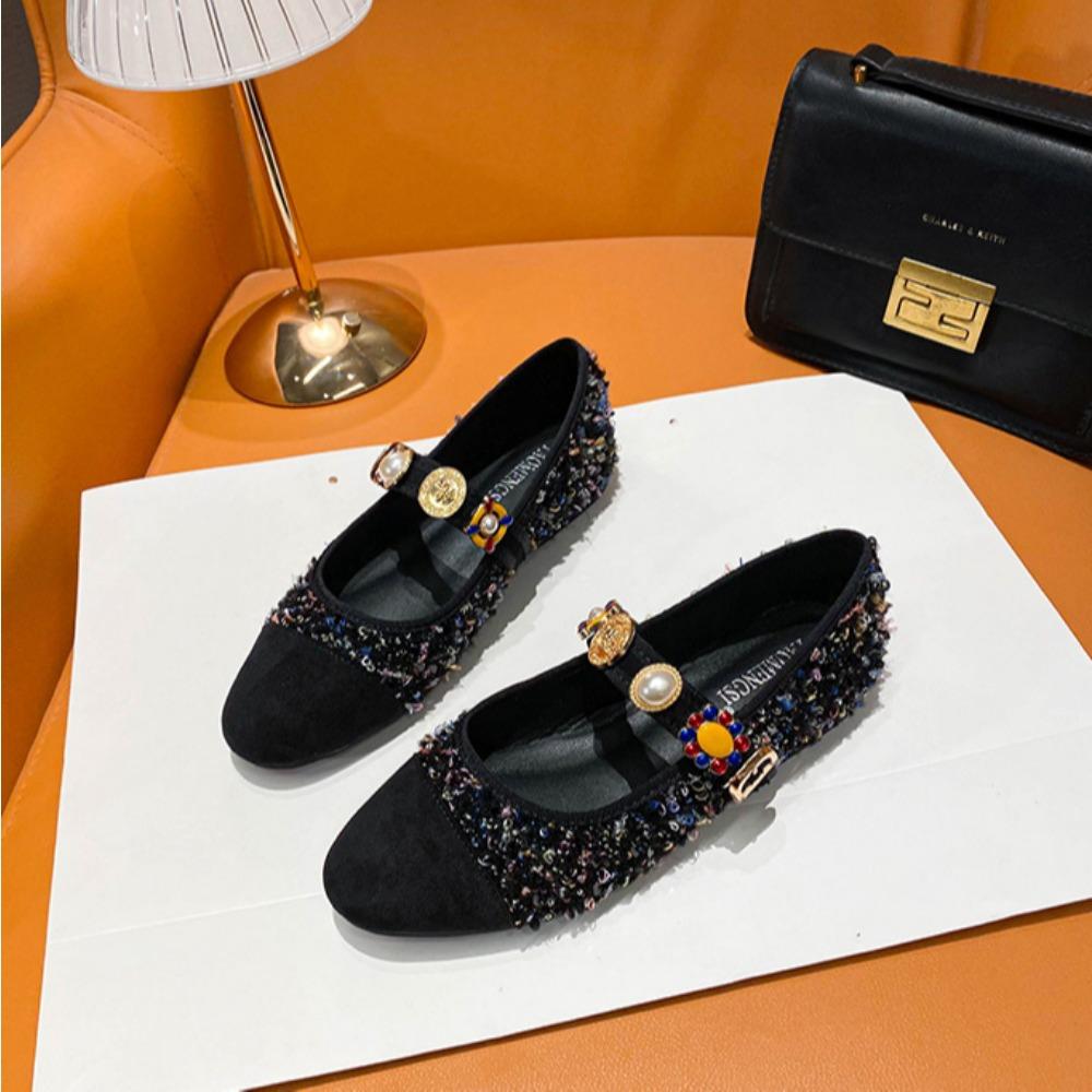 Fashion Single Shoe Women's 2025 New Floral Emblem Buckle Mary Jane Pumps Womens Spring/autumn Banquet Wedding Shoes High Heels Women