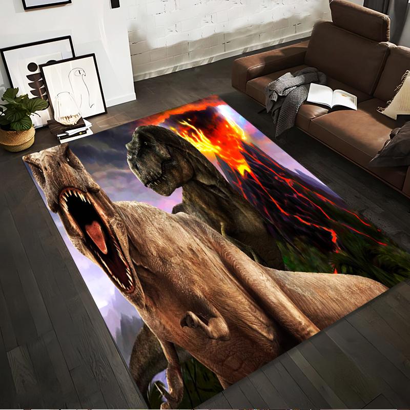 

Realistic Dinosaur Print Carpet with Volcano Eruption Background for Kids Room Decor Suitable for use as an anti-slip1 for1room and bedroom sofas 40x60cm( 15x23in )