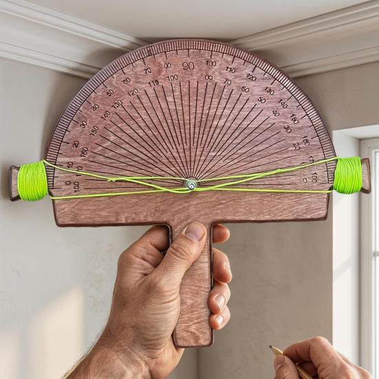 Wooden Precision Angle Finder Tool 0-180 Degrees String Line Angle Finder for Welder Carpentry DIY Projects Woodworking Builders