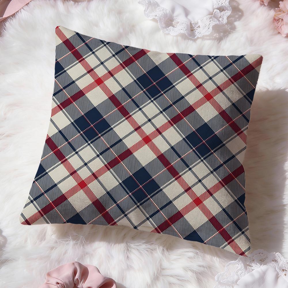 Checkered pattern Cushion Cover Premium Comfort Reversible Pillow Cove Two in One Design for Any Room Car Interior