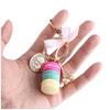 Key Chain) Colorful Macaroon Keychain 4.45 Inch Cute Keyring Pendant Bowknot Coin Macaron Eiffel Tower Keychain Women Accessory
