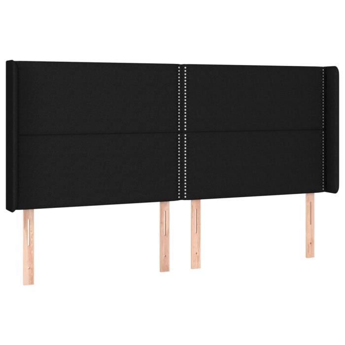 VidaXL Headboard with Ears Black 203x16x118-128 Cm Fabric3119464