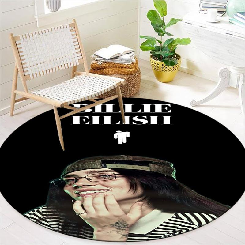 Billie Eilish Round Area Rug,Carpet Rug for Living Room Bedroom Sofa Playroom Decor,Non-slip Floor Mat