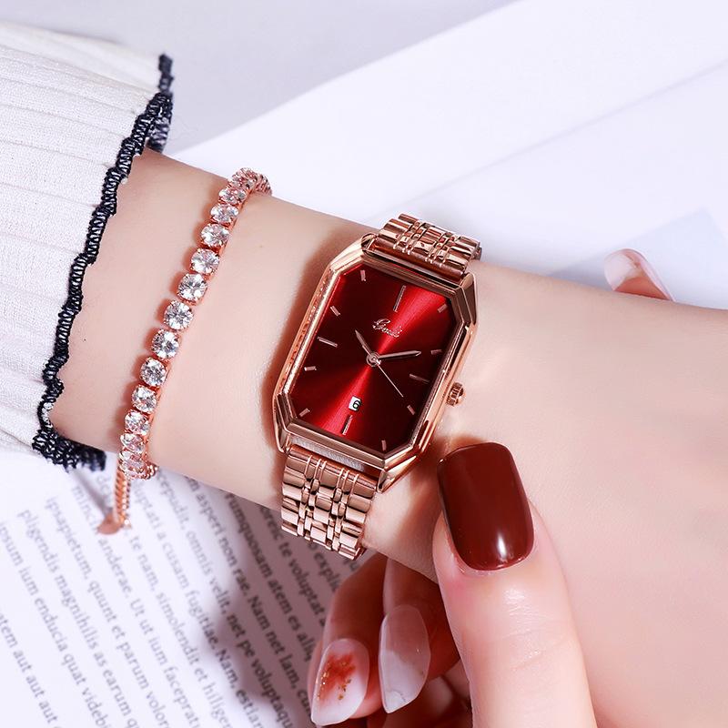Solid Steel Belt Fashion Ladies Watch Casual Fashion Versatile Calendar Waterproof Quartz Dial