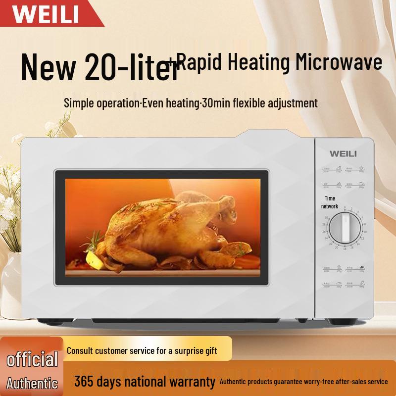 Compact 20L Turntable Microwave Oven with Even Heating - Classic Mechanical Model (D20MXP01)