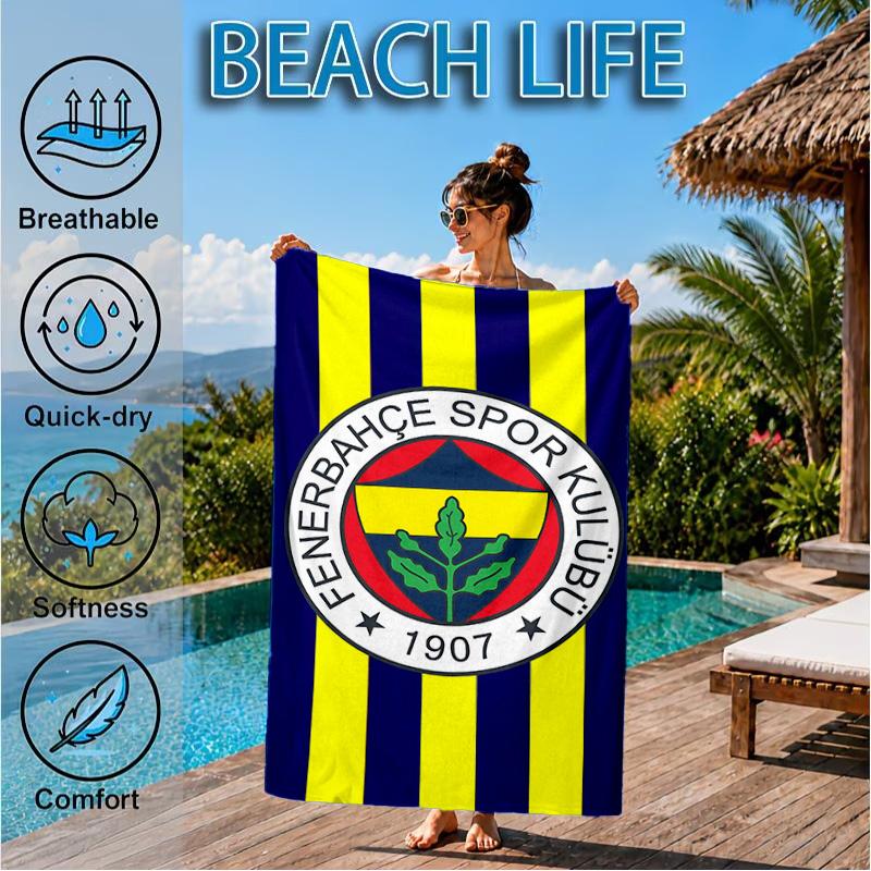 Fenerbah?E-Sport Club Emblem Strandtuch, Schnelltrocknend, Pflegeleicht, Geeignet für Fitness und Strandurlaub, Sport-Essential